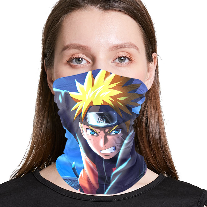 2020新款夏季火影忍者3d头巾休闲防晒围脖套薄款骑行面罩户外面巾