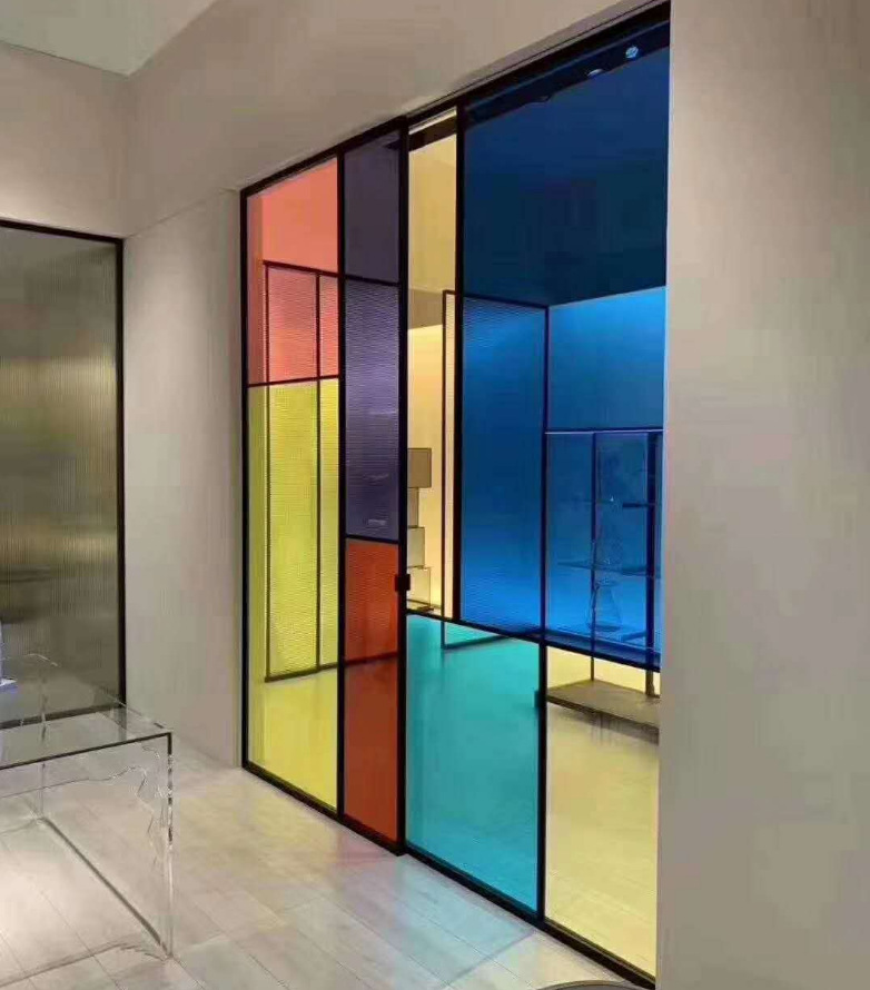 彩色夹胶玻璃 工程户外家居装饰夹层玻璃 方形钢化玻璃多规格定制