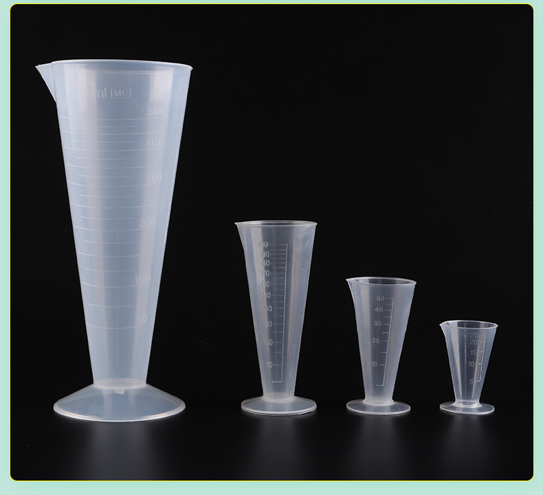 厂家批发100ml锥形量筒 塑料带刻度三角量杯 实验室化学量具