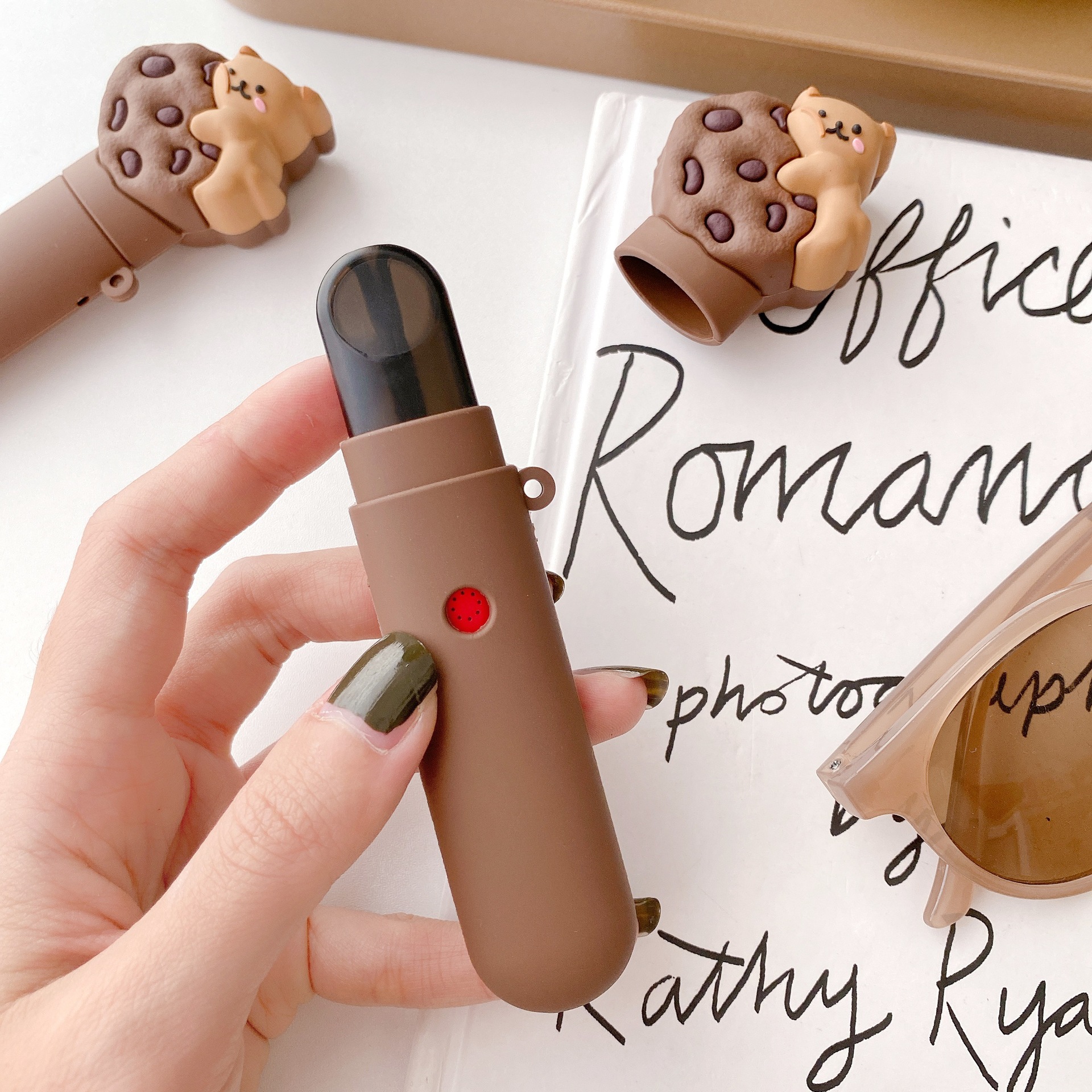 适用relx1代保护套可爱曲奇饼干熊一代保护relax四代无限硅胶壳套