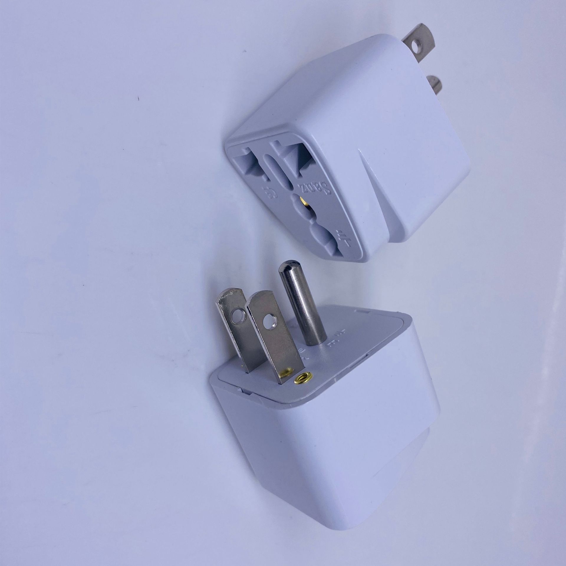 标准美规一圆两扁脚铜美国转换插头美标插座加拿大菲律宾转换插头