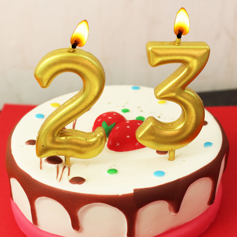 批发土豪金蛋糕装饰数字蜡烛创意烘焙无烟蜡烛儿童周岁生日蜡烛