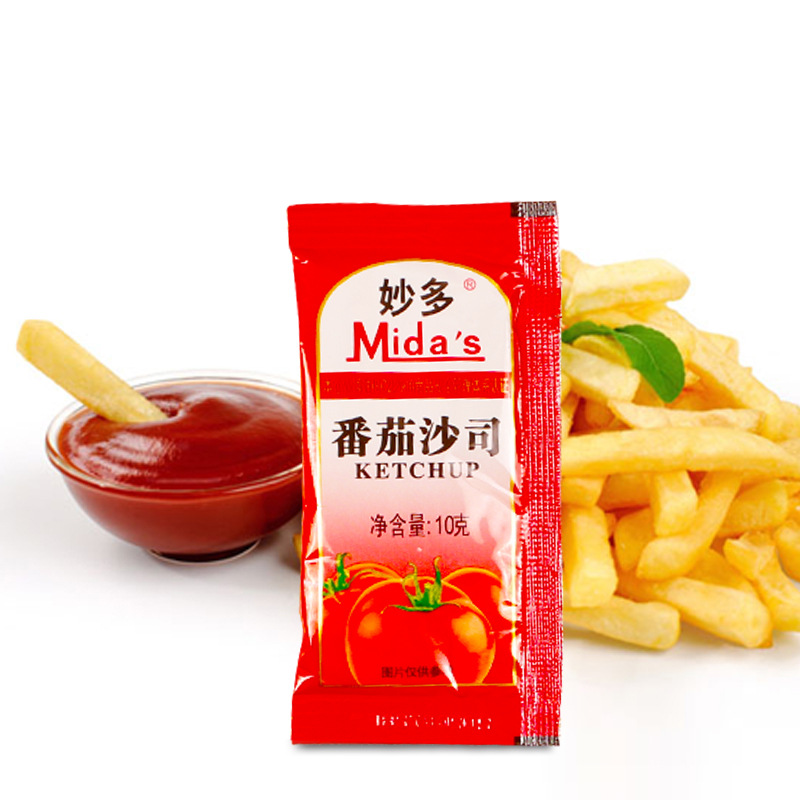 妙多番茄酱沙司10g约100包薯条披萨意面西红柿小包调味酱料酱包