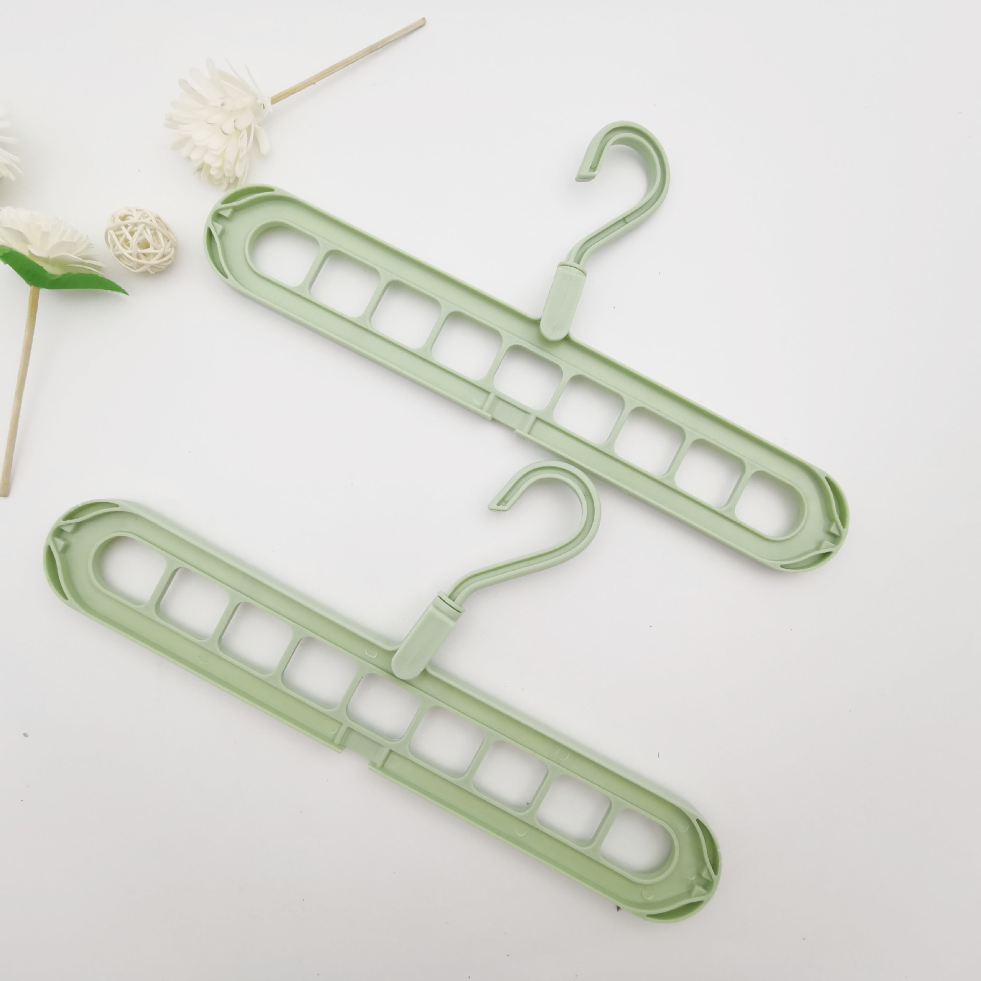 衣柜九孔多孔挂衣架家用魔术多功能折叠阳台收纳裤架宿舍晾晒