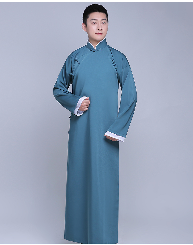 中式长袍马褂郭德纲相声演出服长衫长袍张云雷舞台表演服伴郎服男