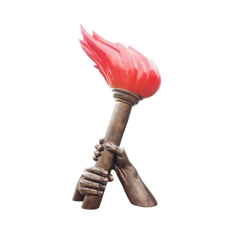 户外玻璃钢大型雕塑树脂火炬运动会火炬仿真火炬广场景观落地摆件