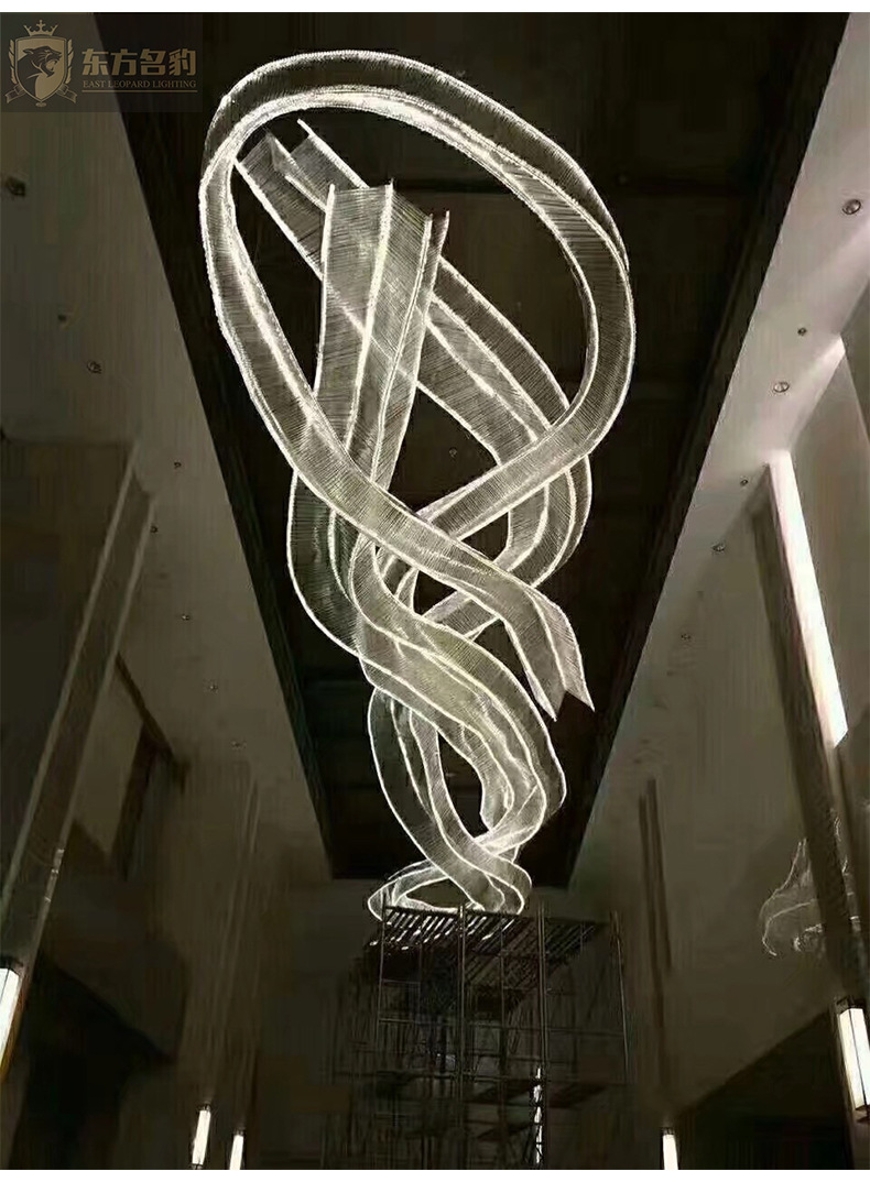 酒店售楼部会所工程定制灯led飘带造型艺术灯ktv吊灯玻璃水晶