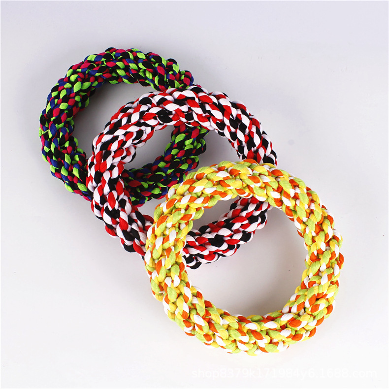 Factory Direct Sales Hand-Woven round Dog Toy Bite-Resistant Fabric Molar Toy Pet Toy Supplies Wholesale
