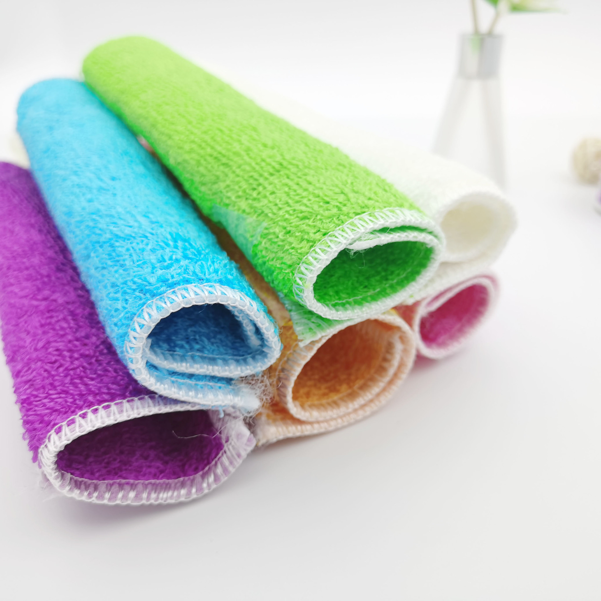 韩国超细竹纤维洗碗巾/不掉毛 不沾油洗碗布/竹炭去油污抹布