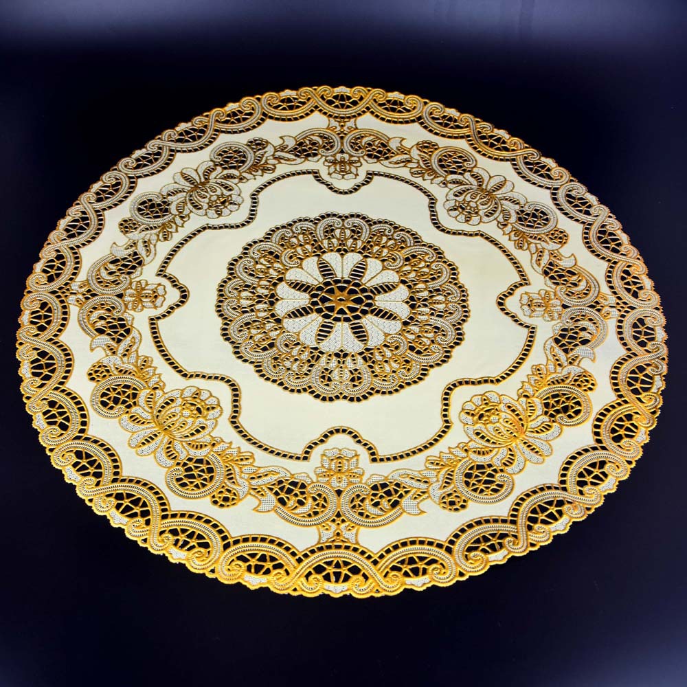 欧式西餐垫pvc烫金酒店杯垫碗垫烟缸垫托盘垫圆形餐桌垫隔热垫