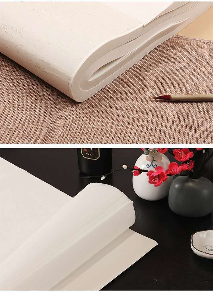 安徽泾县生宣纸半生半熟加厚檀皮宣净皮四尺三尺书法国画用纸