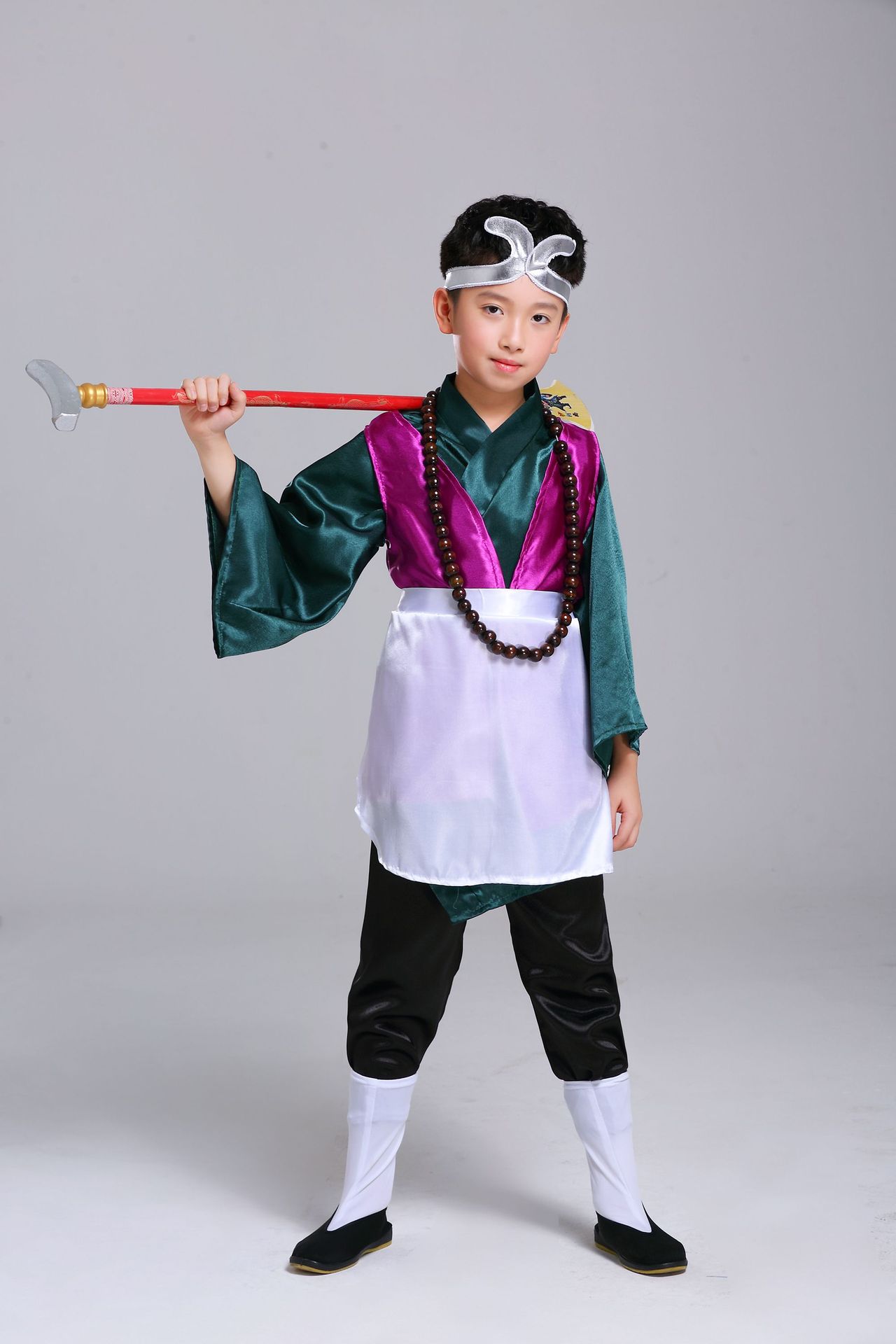 猪八戒表演服装儿童八戒演出服装钉耙兵器全套猪八戒服装道具全套