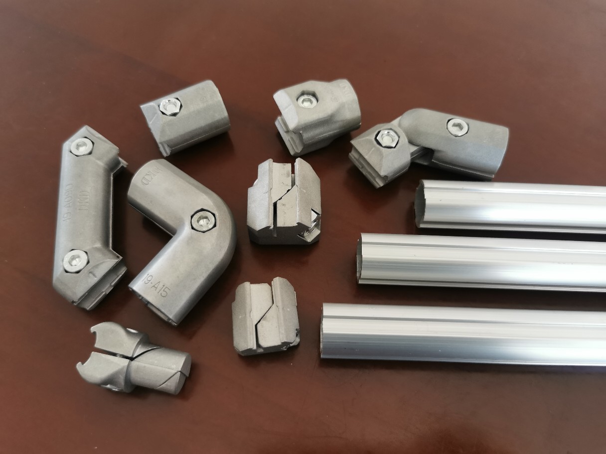 19mm铝管型材配件圆管连接配件铝合金管材第三代精益管线棒铝型材