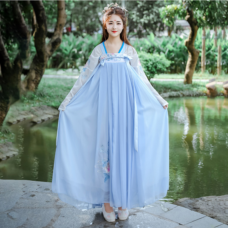 【星云】成人汉服女超仙淡雅中国风齐胸襦裙学生古装仙气飘逸批发