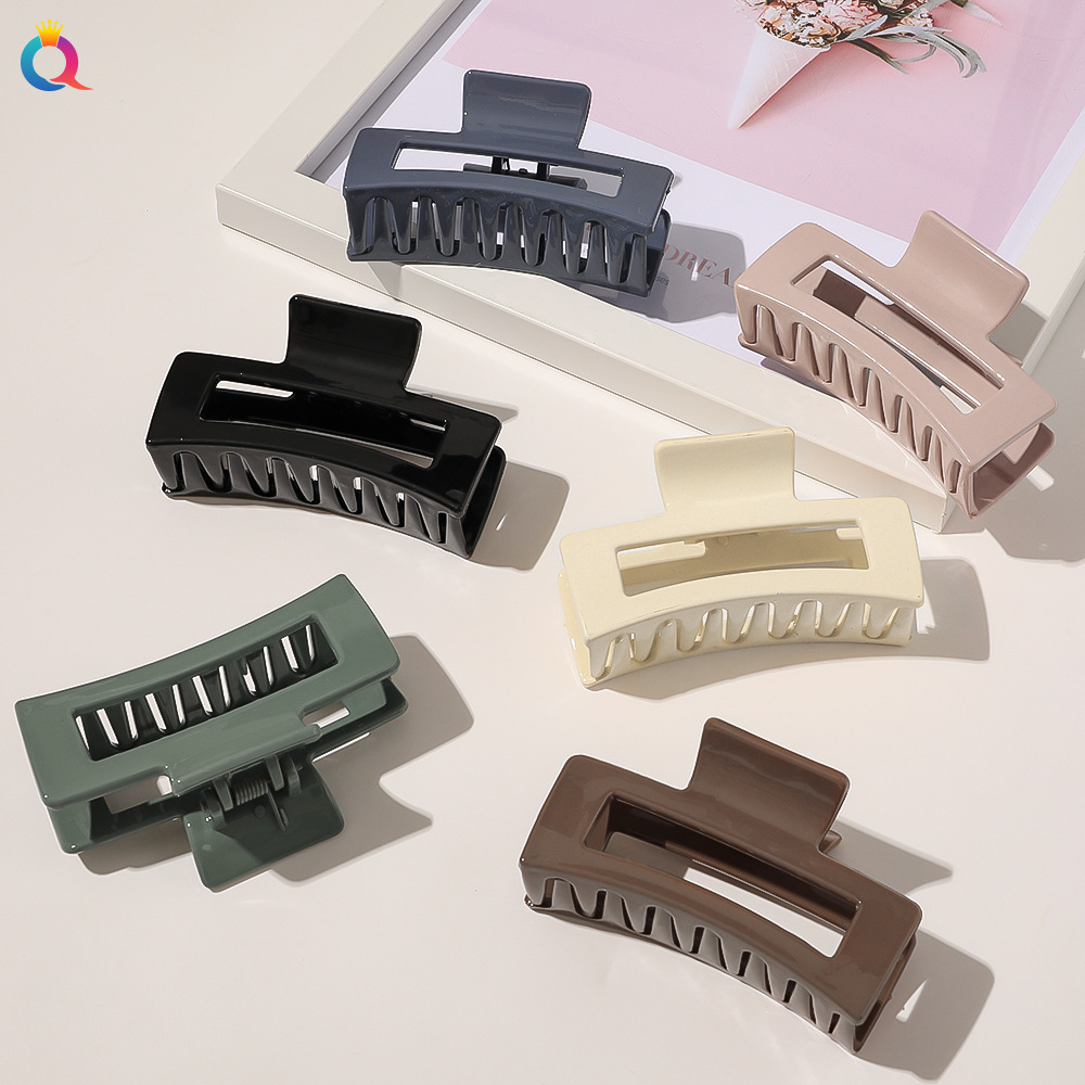 奇阅日韩简约大号方形镂空抓夹清新少女大发抓马尾夹洗澡发夹