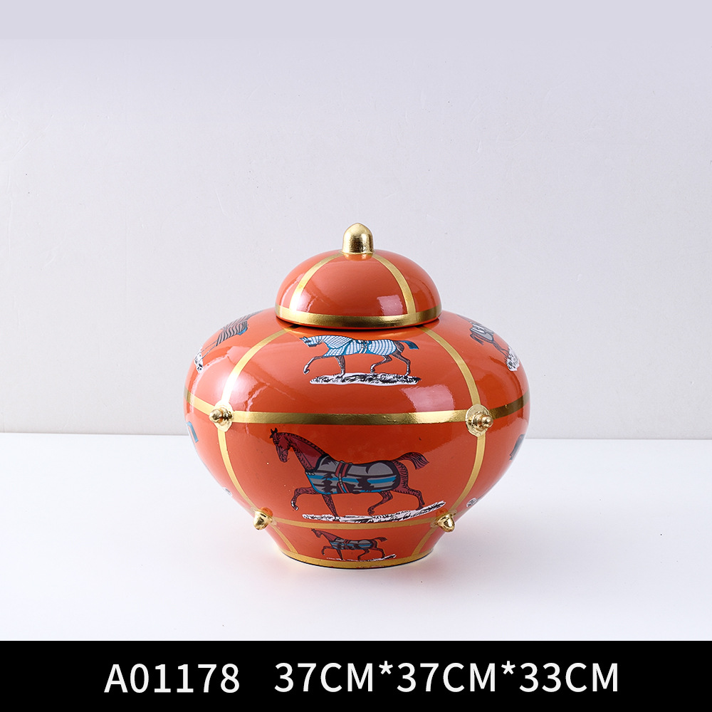 Creative New Chinese Retro Ceramic Pot the Counterfeited Tri-Colored Glazed Pottery Porcelain Enamel Vase Court Porcelain Soft Outfit Decoration