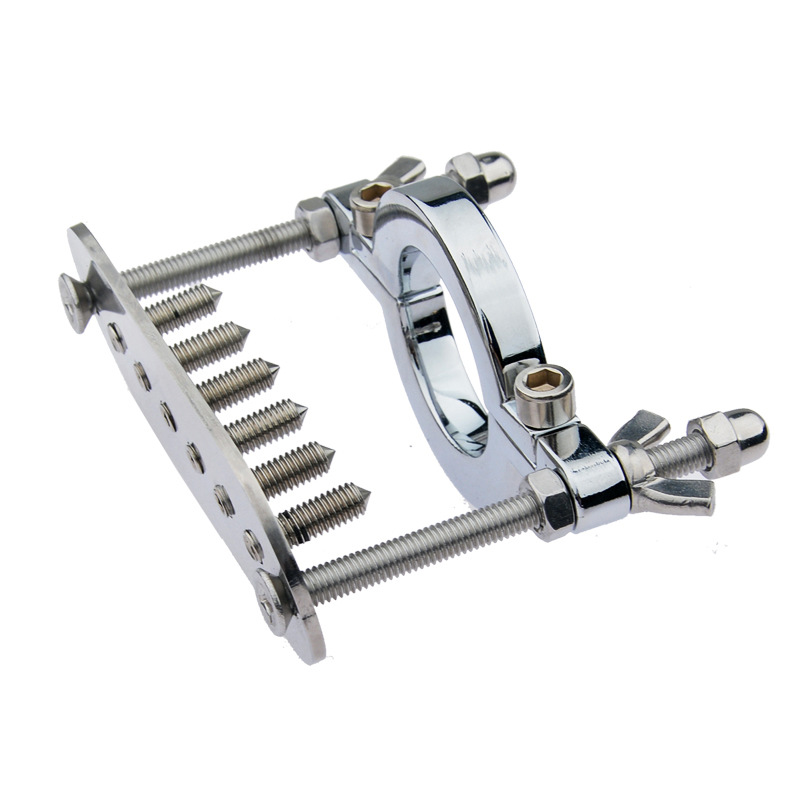 成人用品不锈钢阴囊挤压器 睾丸夹具男用蛋蛋挤压器