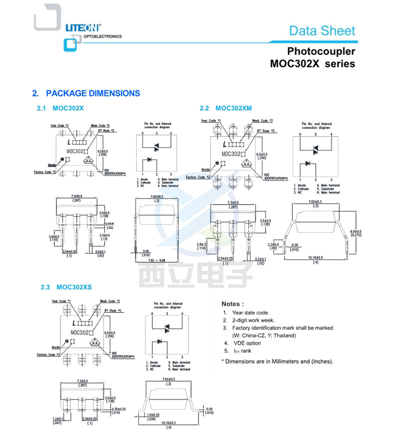 moc3023s-ta1 smd-6 光电耦合器 liteon光宝原装光耦光电可控硅