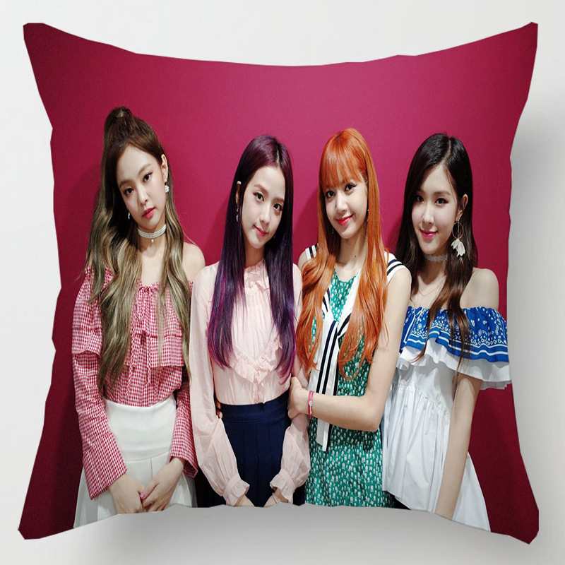 跨境货源抱枕定制明星blackpink靠枕腰枕汽车枕套亚马逊一件代发