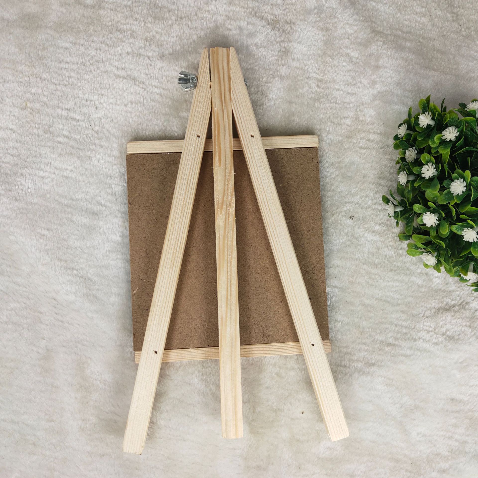 木质工艺品创意小画架 迷你三角支架原松木头装饰展示摆件diy道具