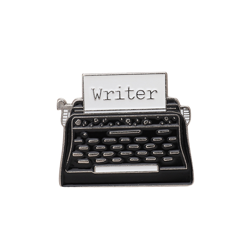 2020 Creative Alloy Brooch Cartoon Dripping Oil USB Memory Card Gramophone Record Typewriter Brooch Pin