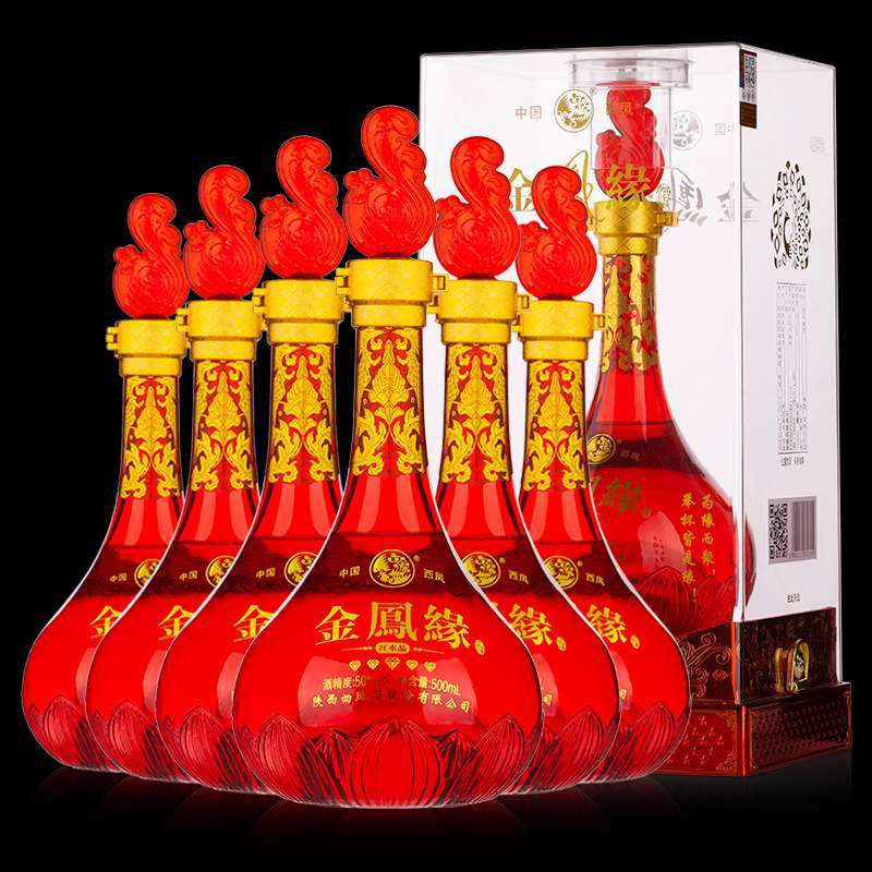 白酒批发西凤金凤缘(红水晶)浓香型50度500ml /*6瓶装整箱批发