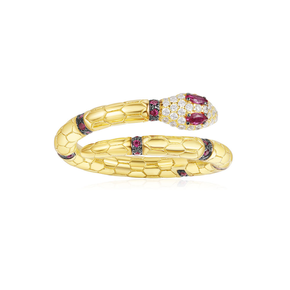 外贸欧美戒指大牌同款蛇形环开口戒指女士高级感合金轻奢指环饰品