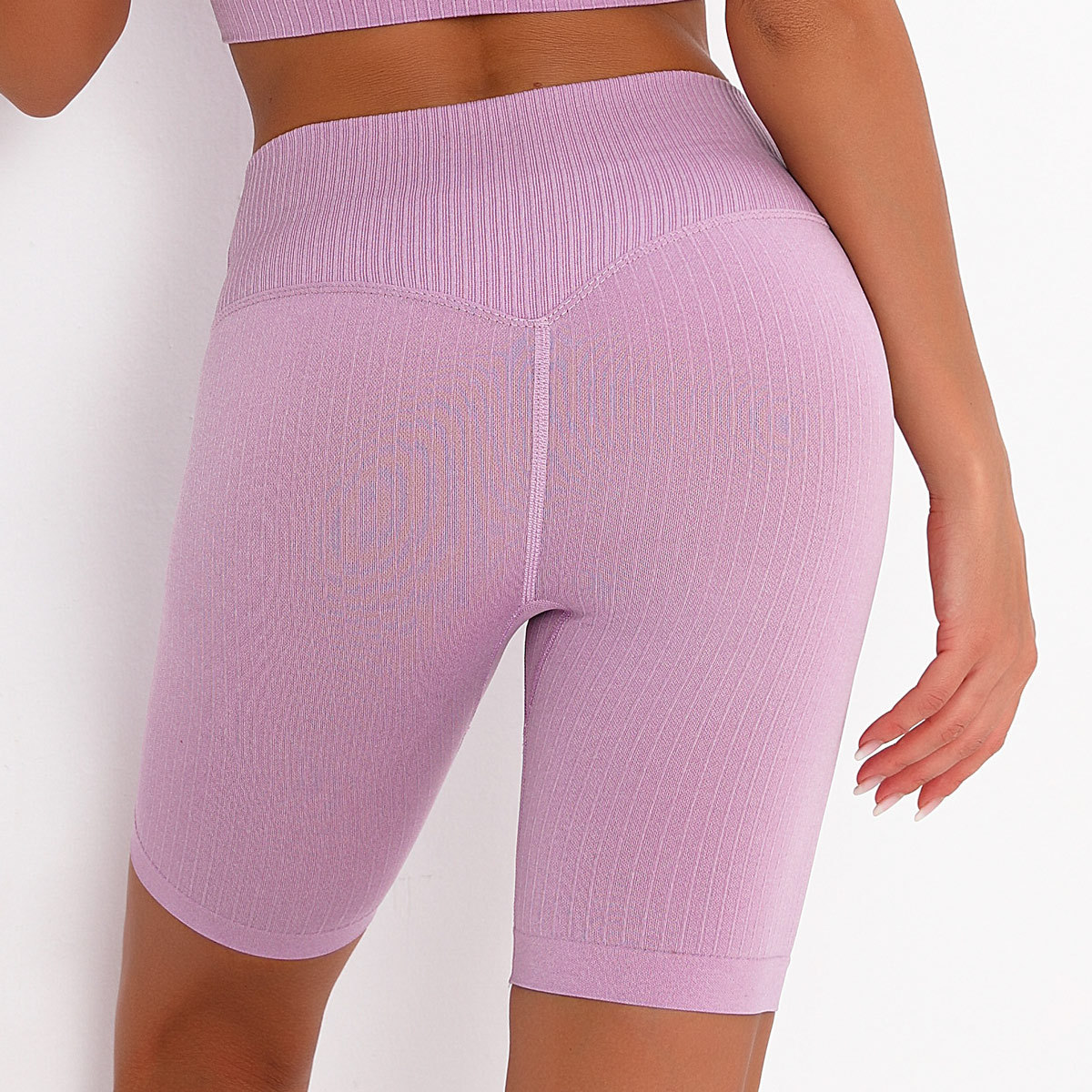 seamless striped quick-drying sports tights stretch running fitness yoga shorts NSNS14025