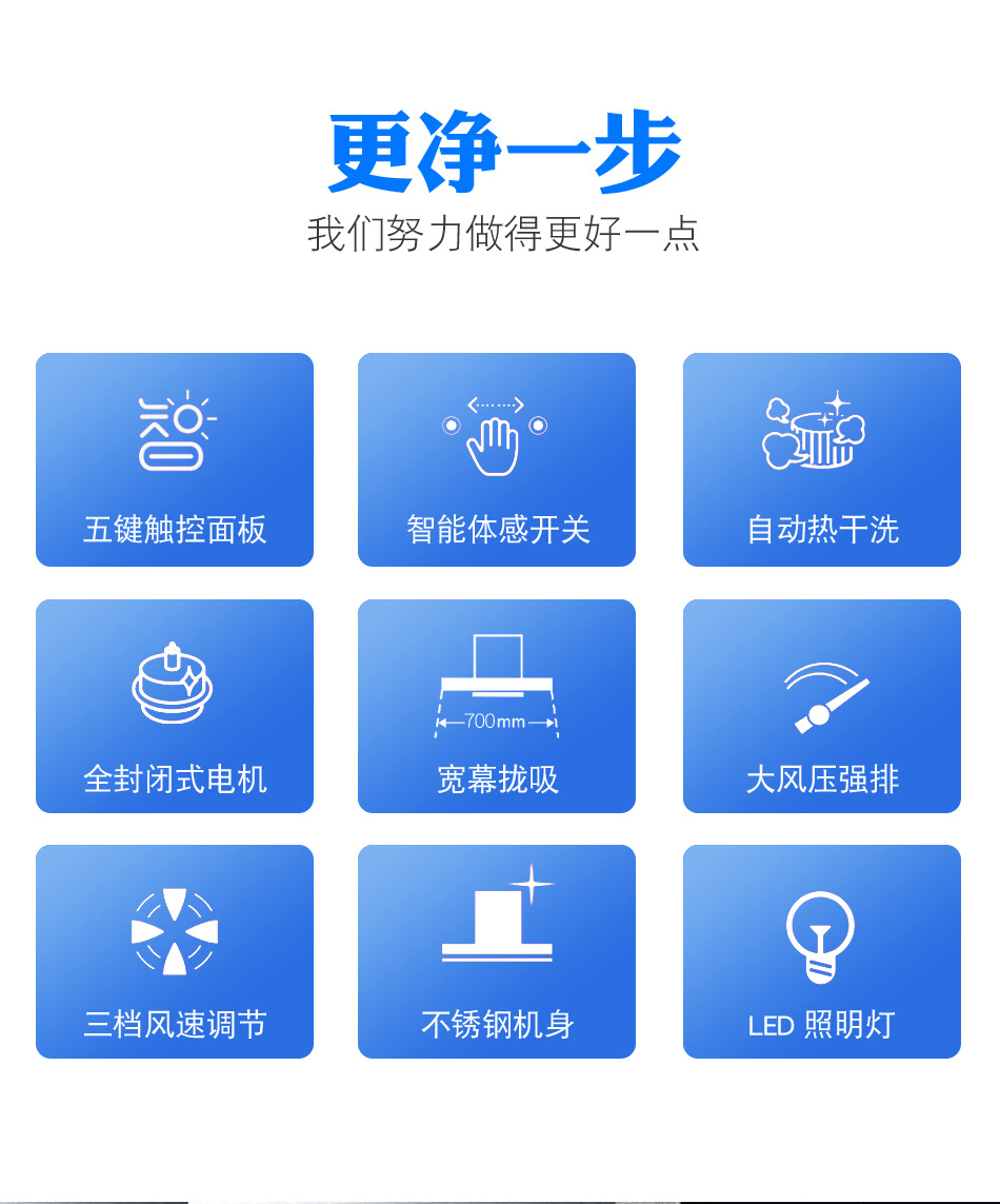 新款抽油烟机 家用智能增压排烟 侧吸双电机自动清洗厨房油烟机