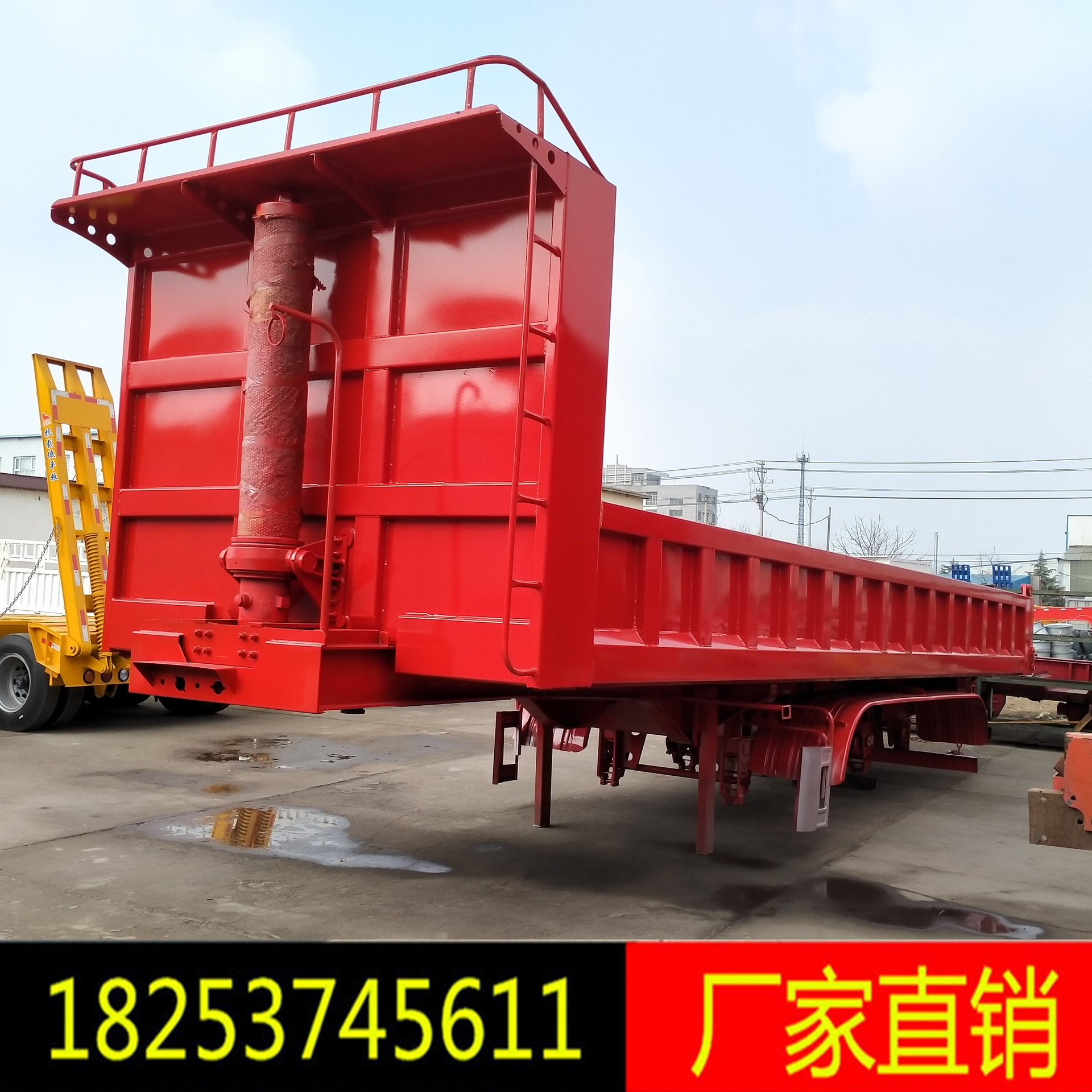 厂家生产 9米轻体后翻自卸半挂车 各种尺寸自卸半挂车