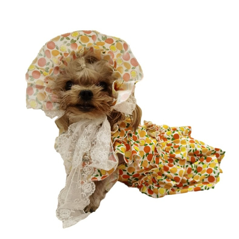 狗狗衣服 宠物衣服 约克夏泰迪法斗柯基连衣裙 英伦贵妇装