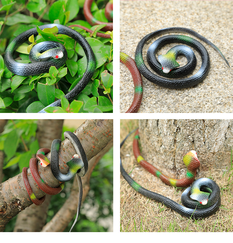 创意整蛊仿真蛇橡胶玩具蛇 恶搞吓人软胶蛇动物假蛇圆头蛇眼镜蛇