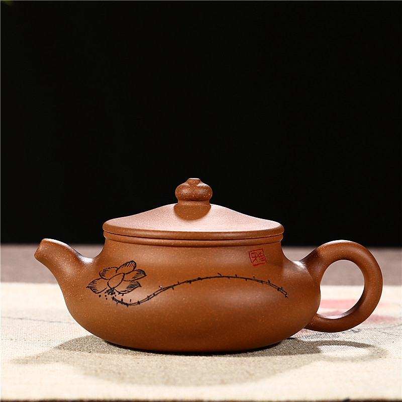 紫砂壶批发 段泥仿古茶壶原矿精品茶壶 手工刻绘茶具混批一件代发