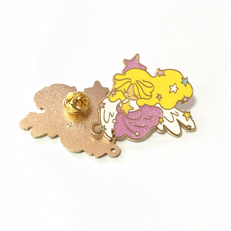 设计开模定制珐琅闪粉金属徽章 厂家设计生产锌合金搪瓷烤漆胸针