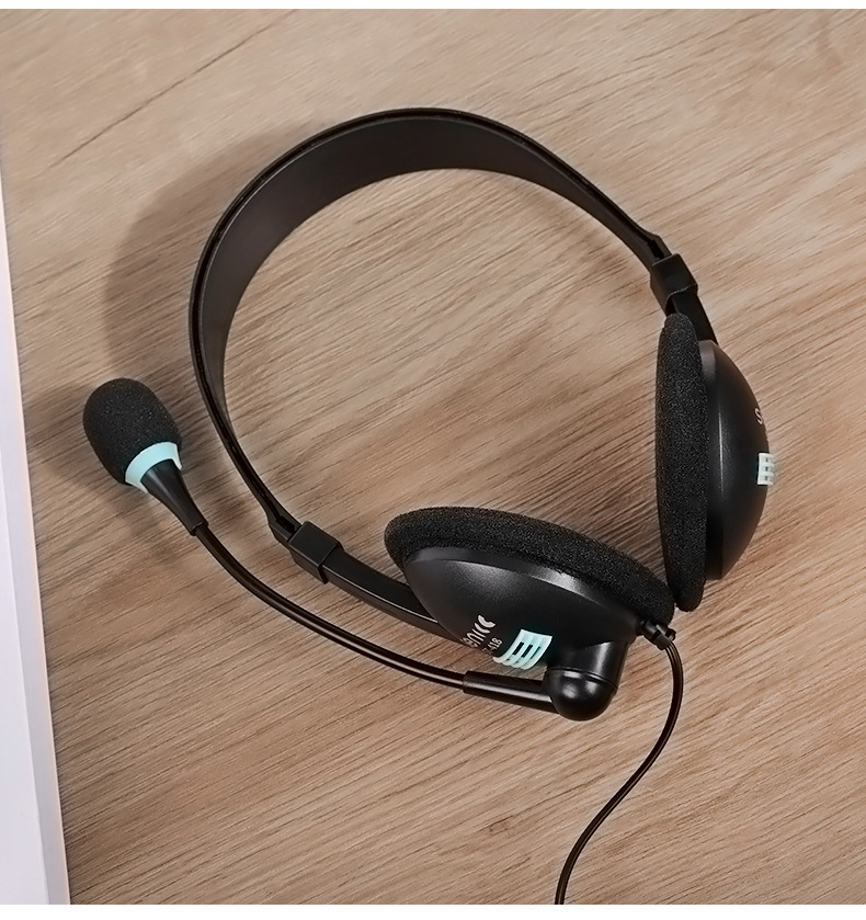 senicc/声丽 st418耳麦 双插孔电脑耳机 带音量控制台式电脑耳麦