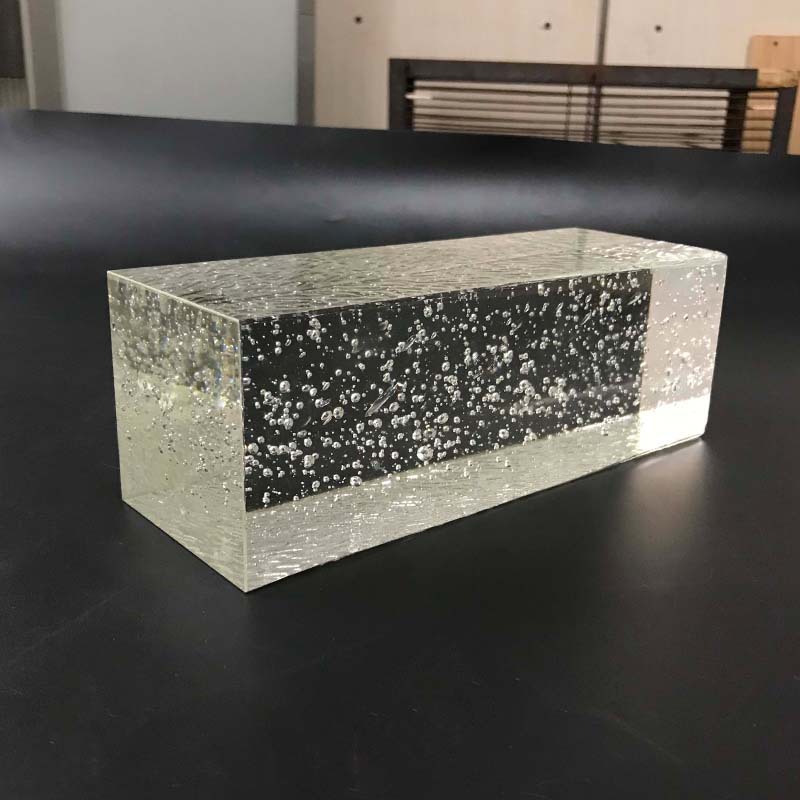 厂家现货方形透明水晶砖热熔实心玻璃砖气泡柱背景墙景观墙砖定制