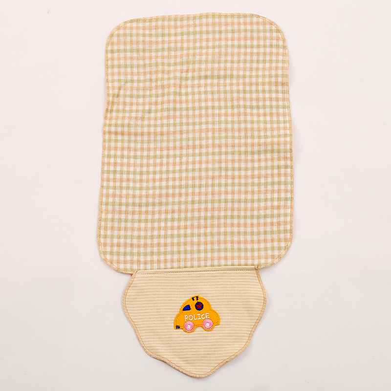 儿童吸汗巾纯棉棉布婴儿隔汗巾幼儿园小学生全棉加厚卡通垫背毛巾