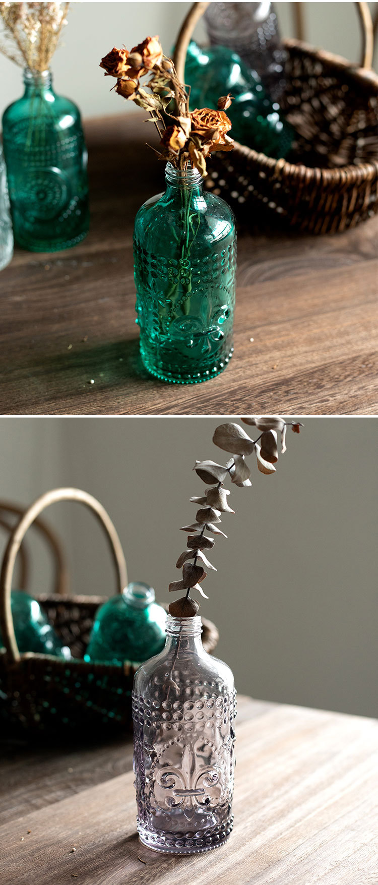 新款小型玻璃器皿花瓶花器花插小口玻璃瓶收纳瓶日式清新桌面摆件