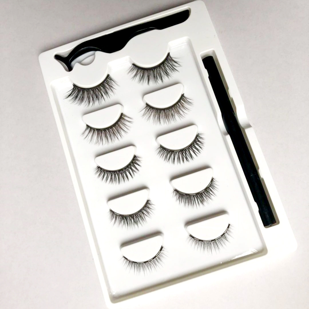 Magic Eyeliner Set Source Factory Anti-Smudge Eyeliner Suit Five Pairs Self-Adhesive False Eyelashes