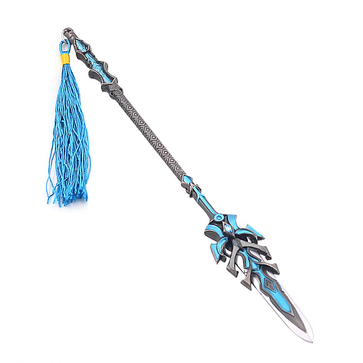 动漫斗罗大陆周边唐三蓝银皇第五魂技蓝银霸王枪武器模型金属挂件