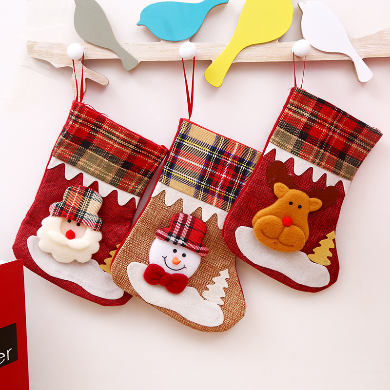 Christmas Decorations Gift Bag Candy Bag Christmas Socks for Old People Small Christmas Stockings Christmas Stockings Gift Bag