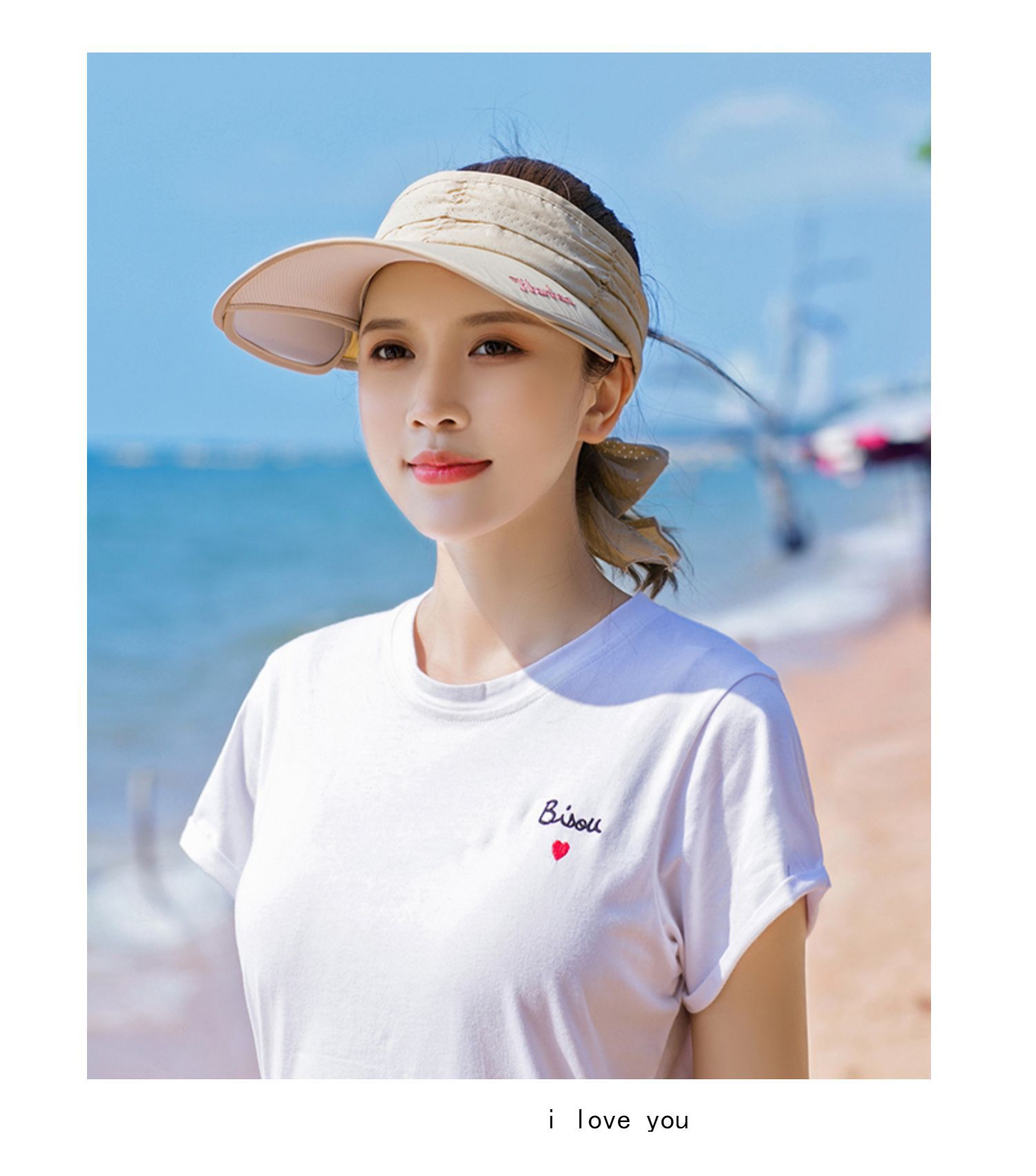 女士2020夏季空顶帽户外骑行防晒太阳帽子可伸缩无顶凉帽防紫外线