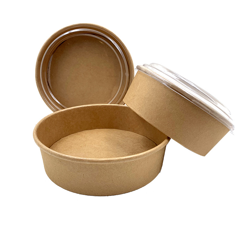 一次性沙拉碗可降解牛皮纸碗外卖打包盒快餐汤碗纸餐盒炒饭盒