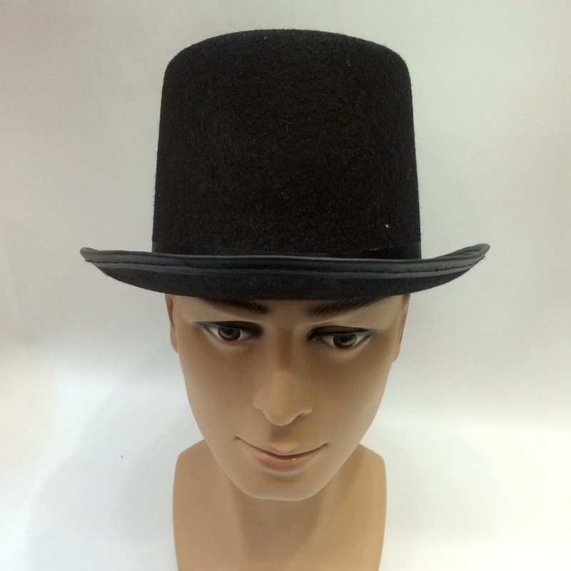黑色无纺布高帽 美国林肯高帽礼帽 美国南北战争时期权贵人士帽子