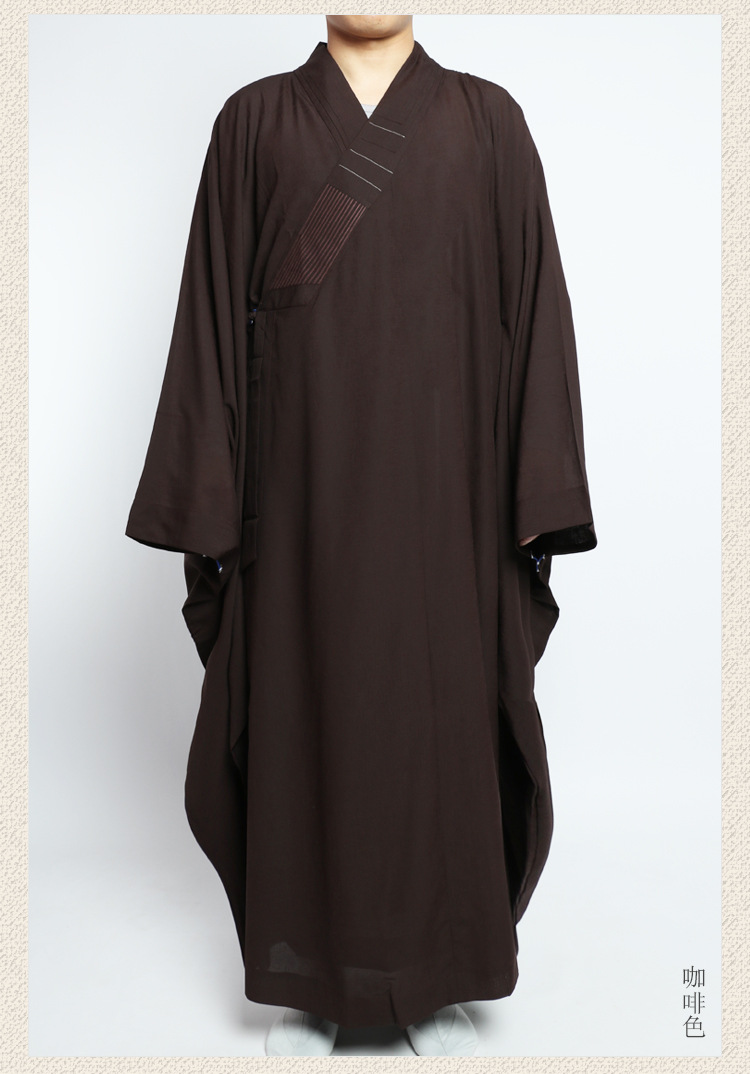 广袖海青僧服台麻夏季长褂和尚服法会佛衣海青宽袖长袍禅修居士服