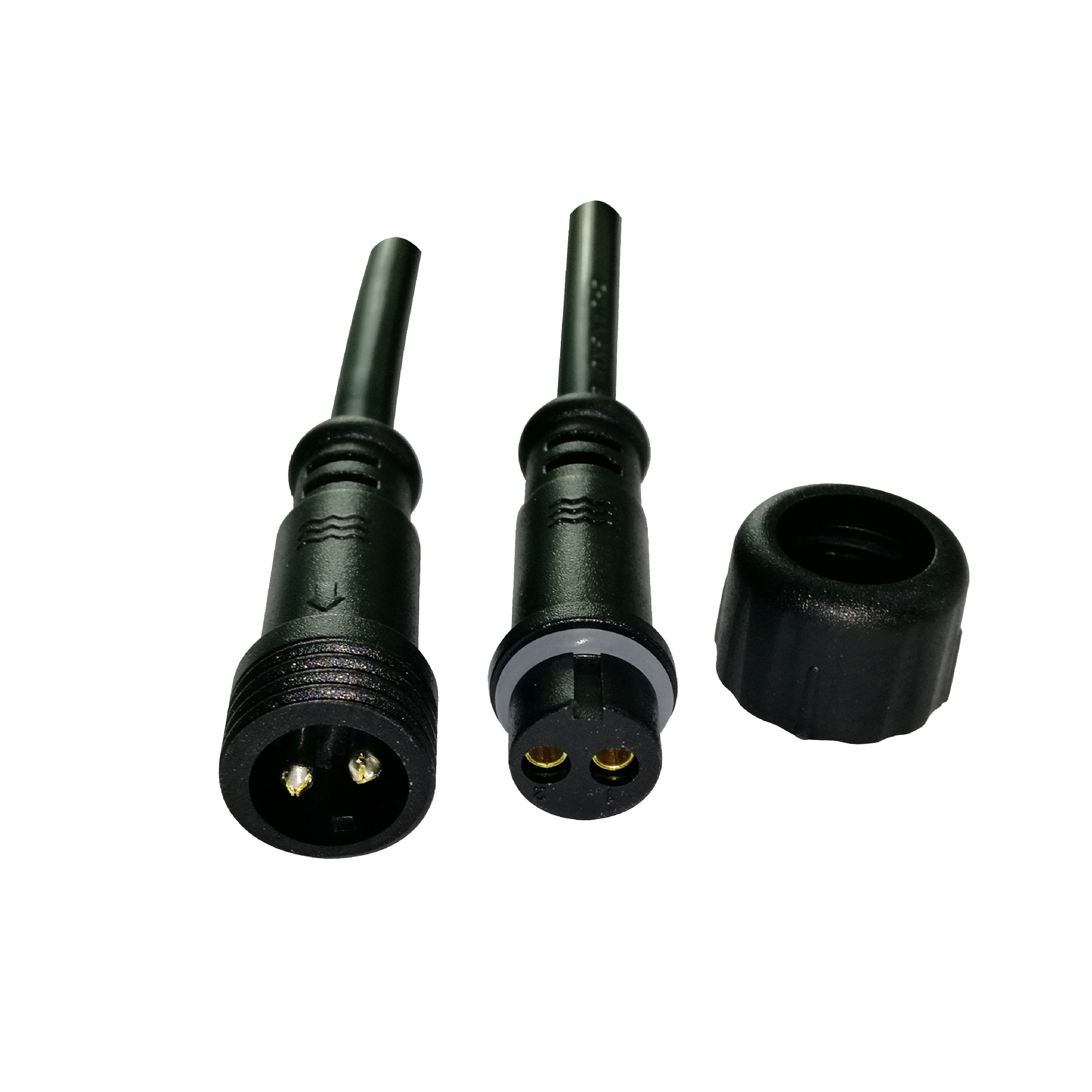 公母防水线,防水两芯三芯电源插头线,可定制防水方案