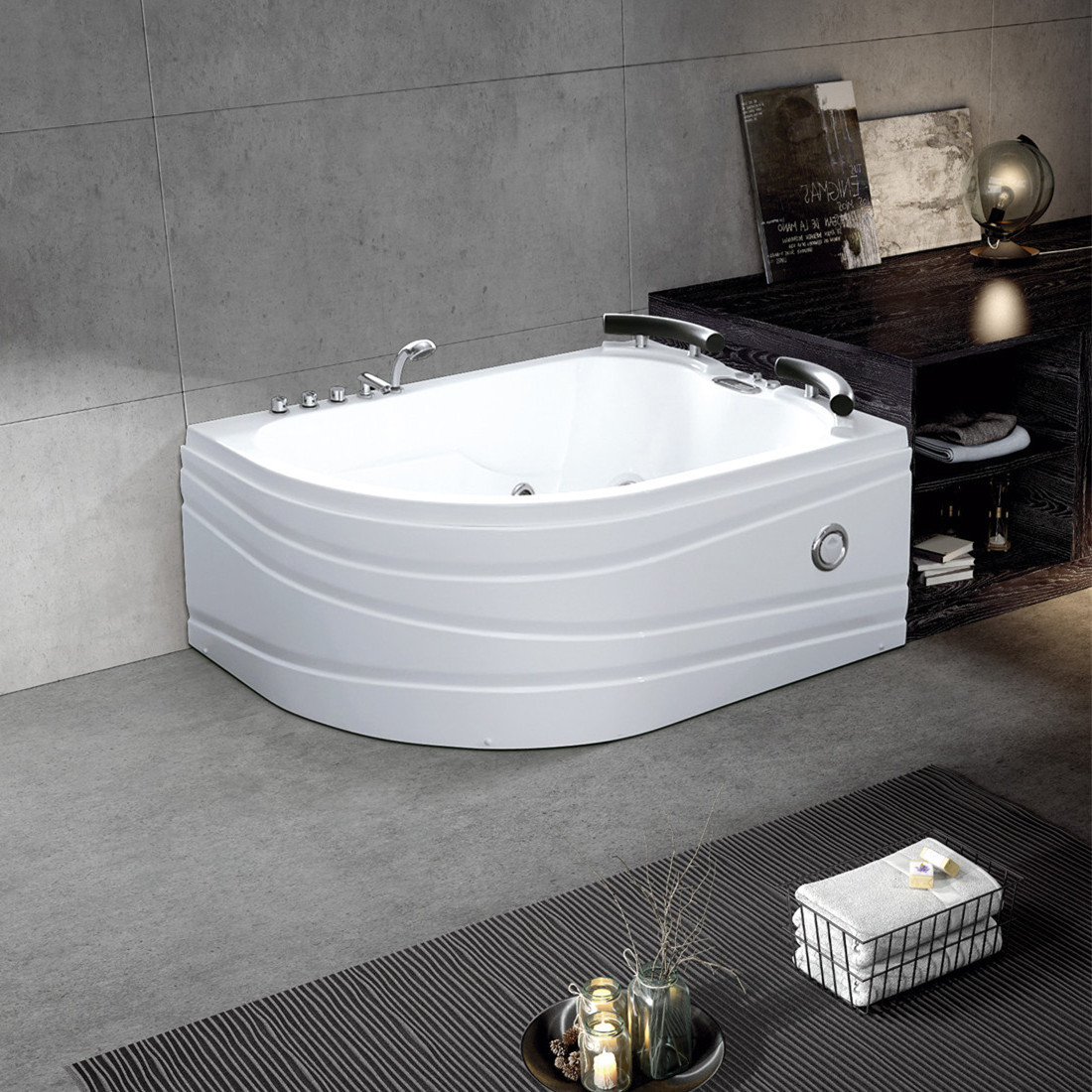 厂家直发亚克力冲浪按摩双人浴缸1.