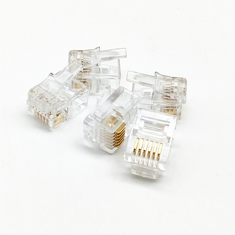 直销6芯电话水晶头 rj11六芯水晶头 6p6c电话线6芯电话头1000个