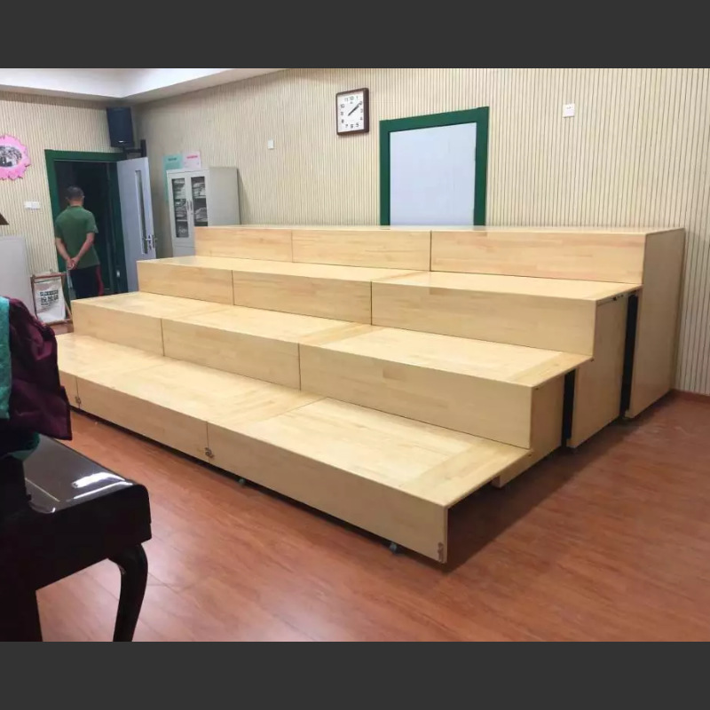 三层木质伸缩合唱台 四层伸缩式合唱台阶 北京合唱台厂家 可定制