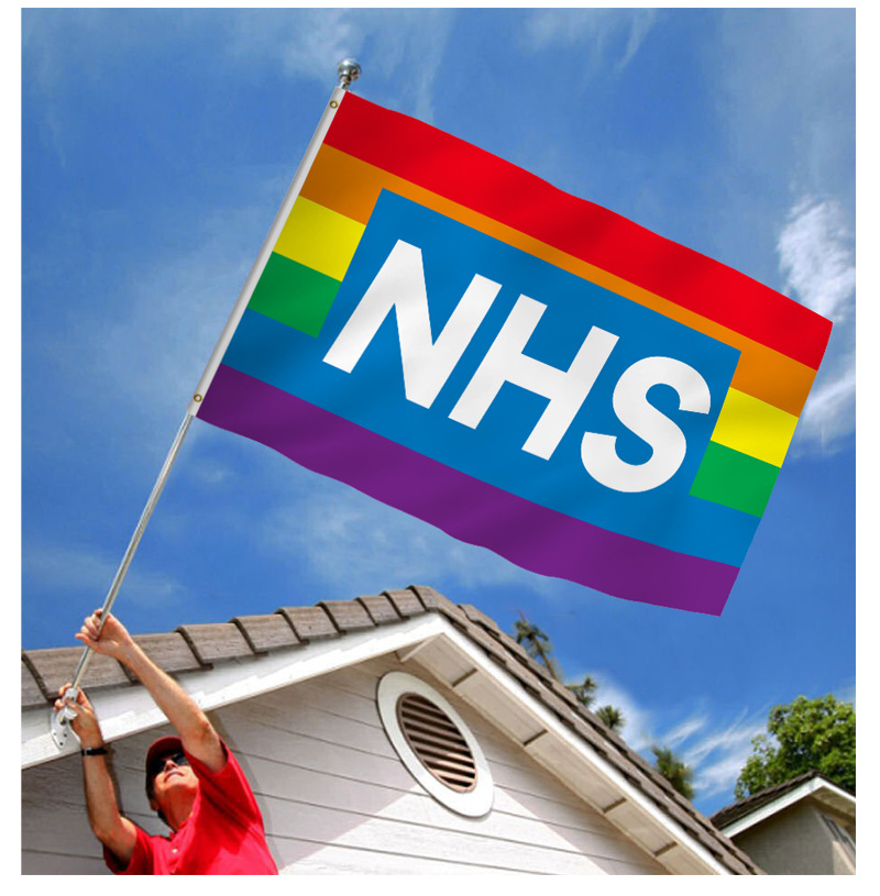 thank you nhs英国旗帜定做彩虹旗病毒派对防疫隔离横幅跨境热卖